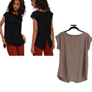 Aritzia Wilfred Blush Pink Anvers Jacquard Knit Open Back Short Sleeve T-Shirt S